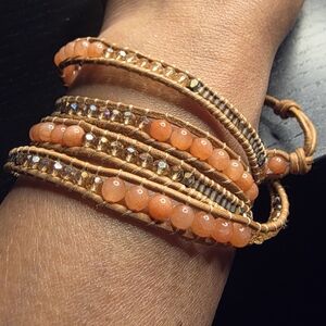 Elegant Sunstone Wrap Bracelet